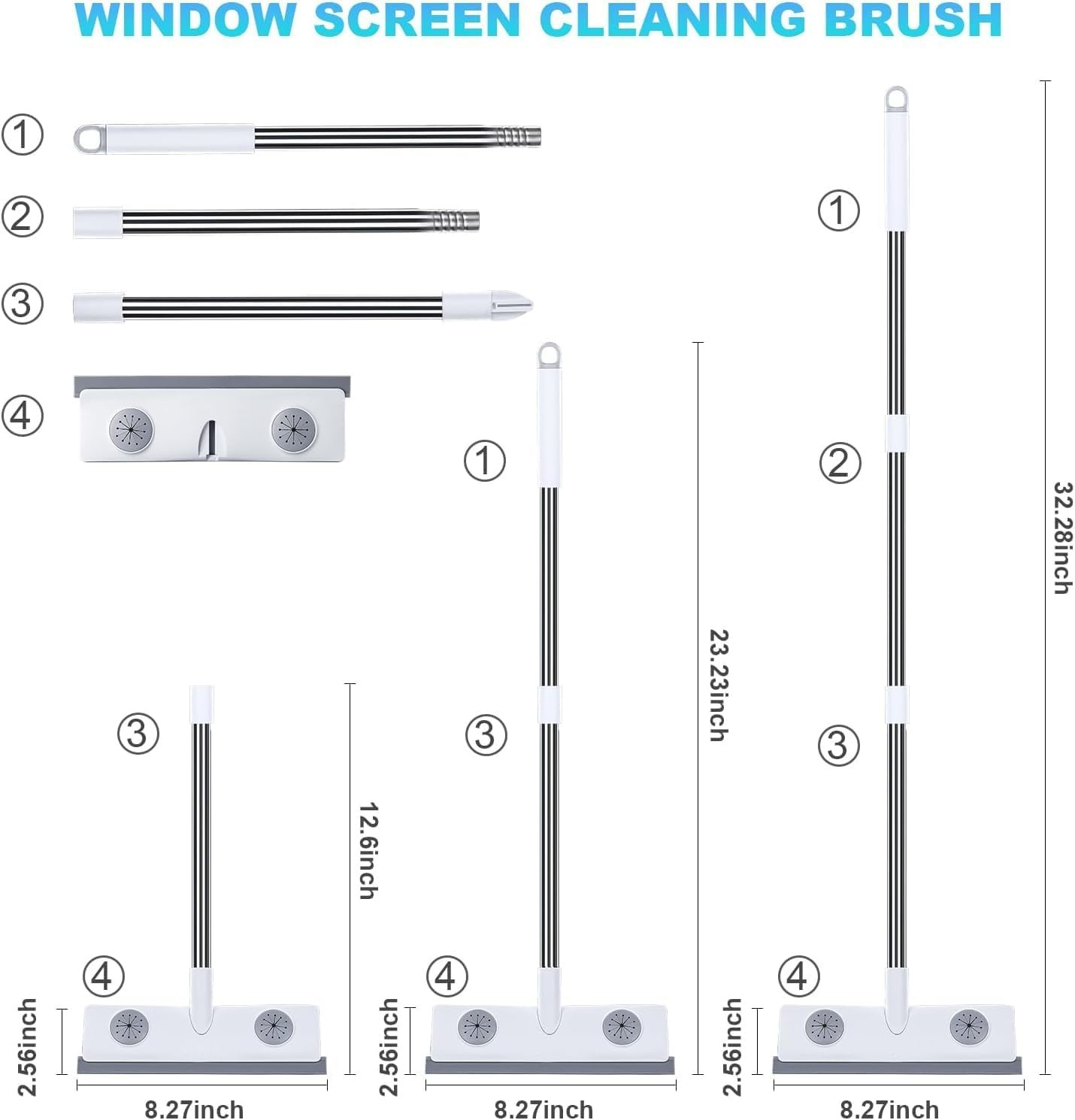 Mesh Screen Cleaner, Glass Wiper, Dust Paper Clip，3 in 1 Wet and Dry Screen