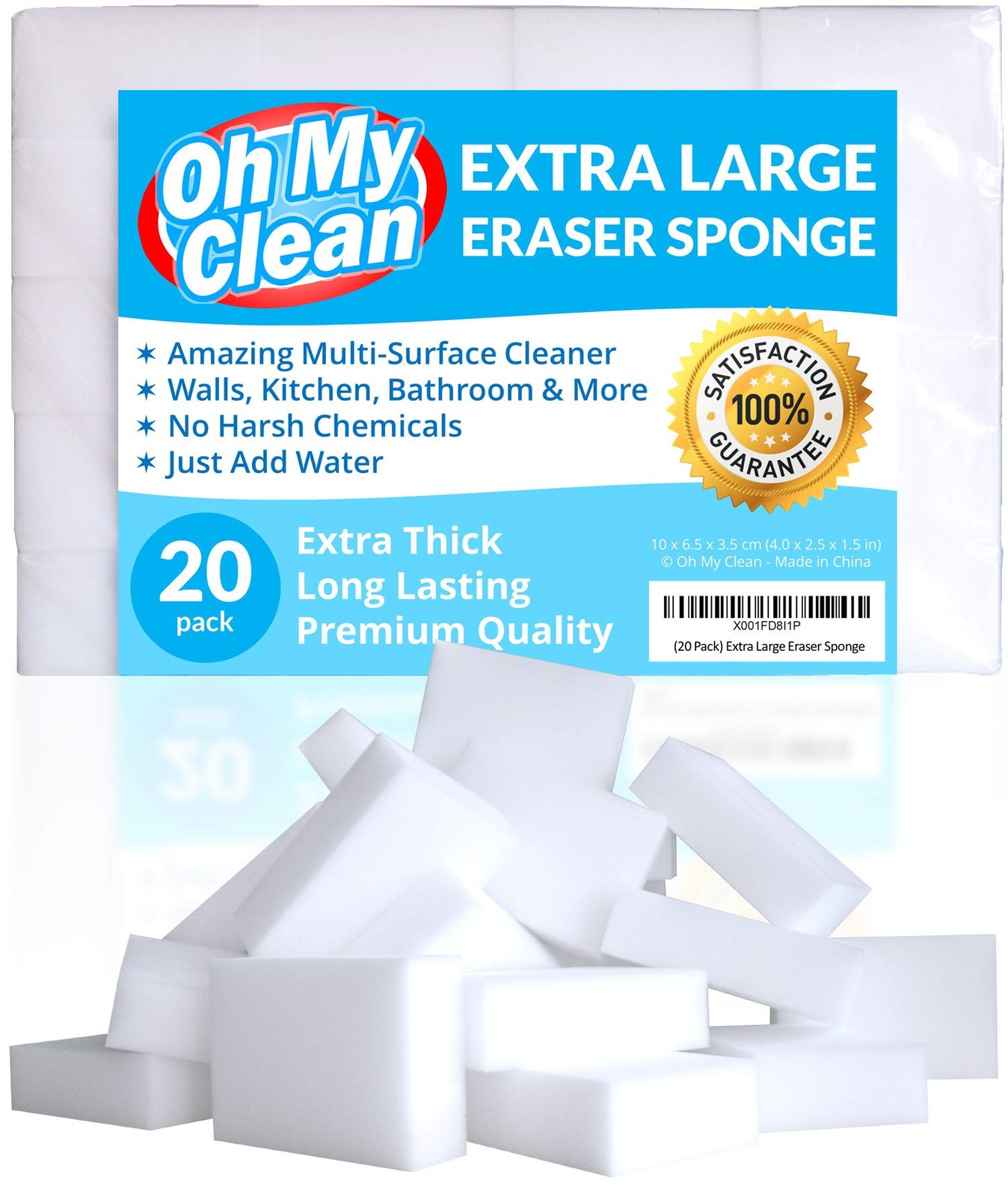(20 Pack) Extra Large Eraser Sponge – Extra Thick, Long Lasting, Premium