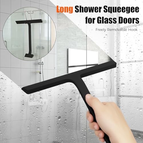 Silicone Shower Squeegee with Hook – One-Piece Design for Glass, Windows, Tiles