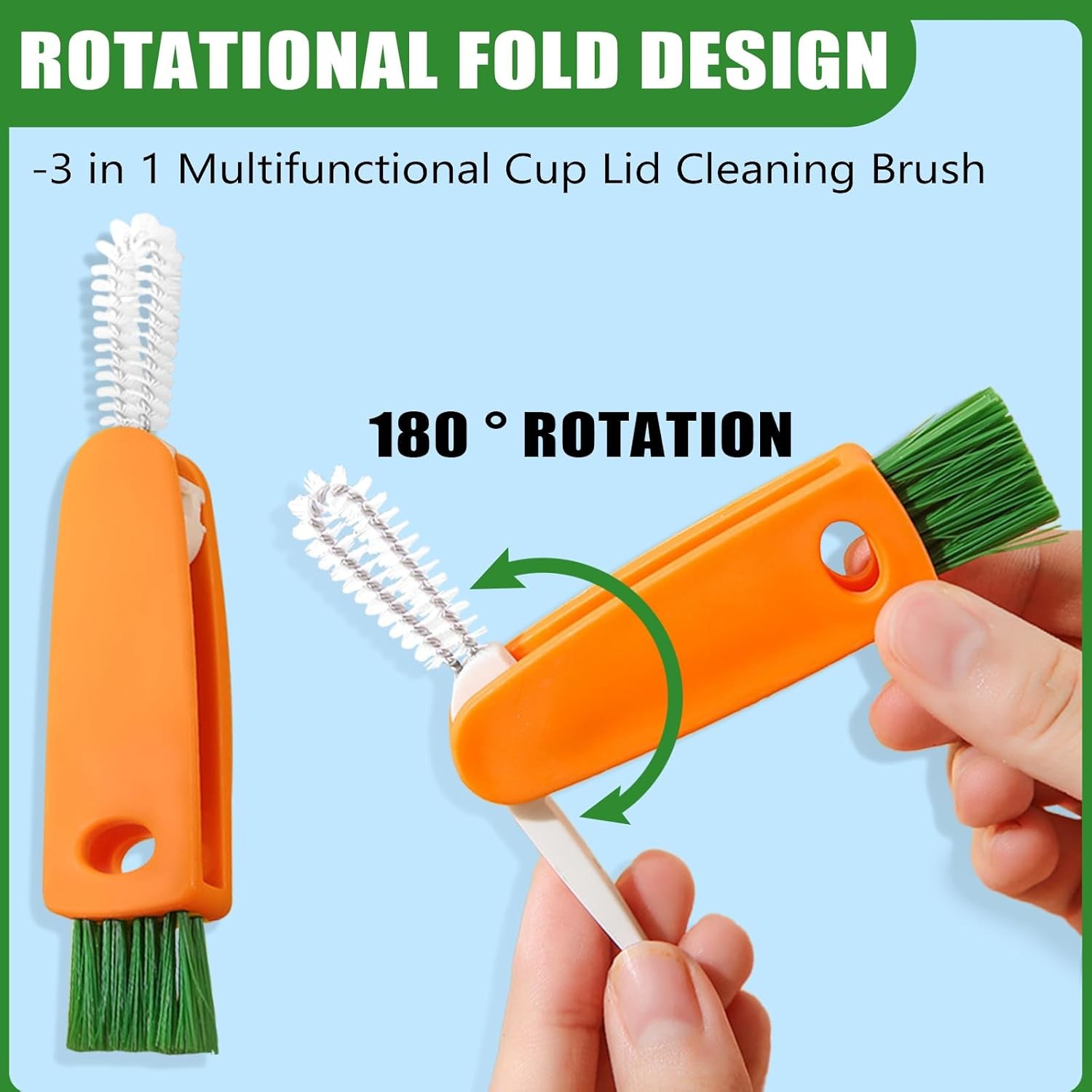 1PCS Bottle Brushes 3 in 1 Cup Lid Gap Cleaner Crevice Cleaning Brush