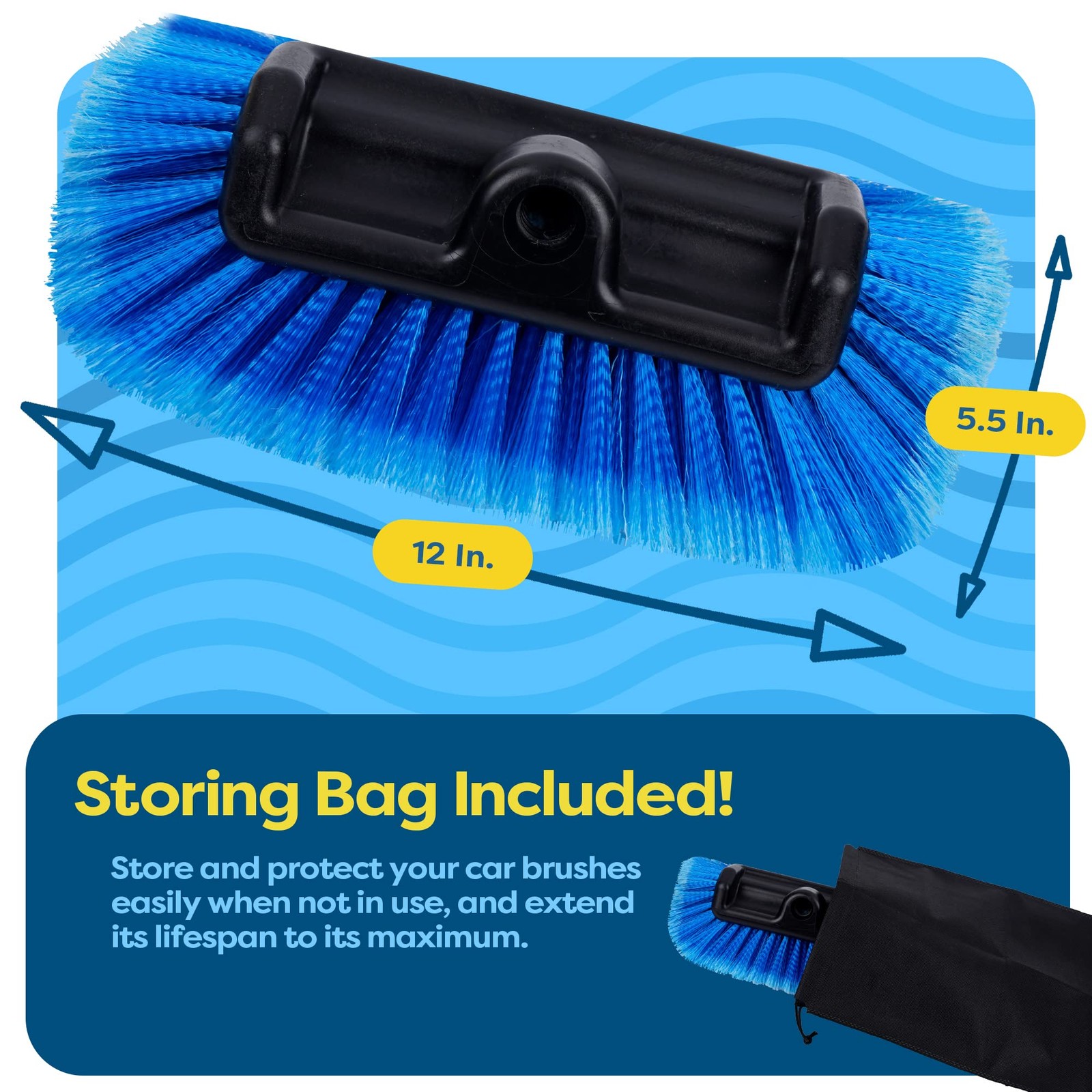 SCRUBIT 12″ Car Wash Brush with Soft Bristles for Car Truck Boat Deck & House…