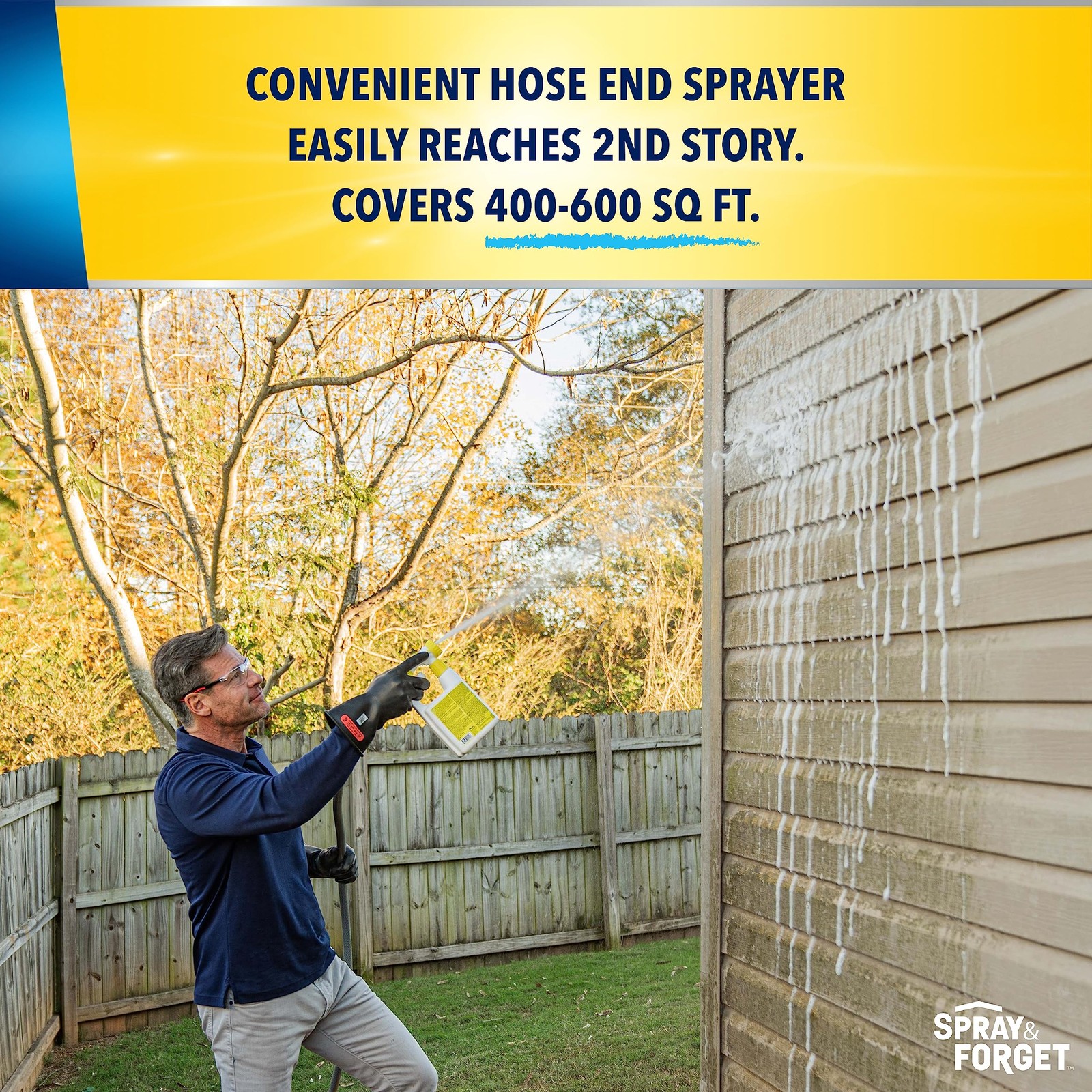 House & Deck Outdoor Cleaner – Hose End Adapter – Stain Remover – 1 Quart