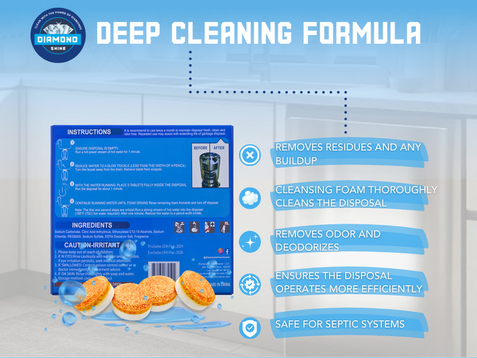 Deep Cleaning Garbage Disposal Tablets – Deodorizer, Maintain Performance