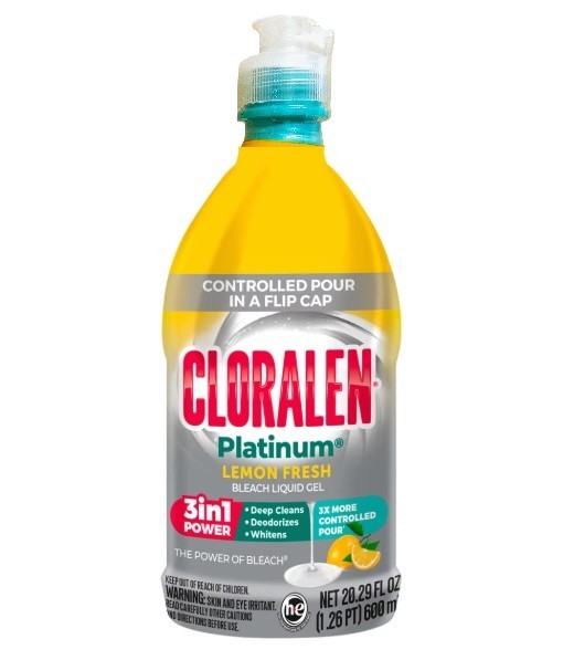 4 PACK- Cloralen Platinum Bleach Liquid Gel 20.29 Oz. for Home & Commercial Use