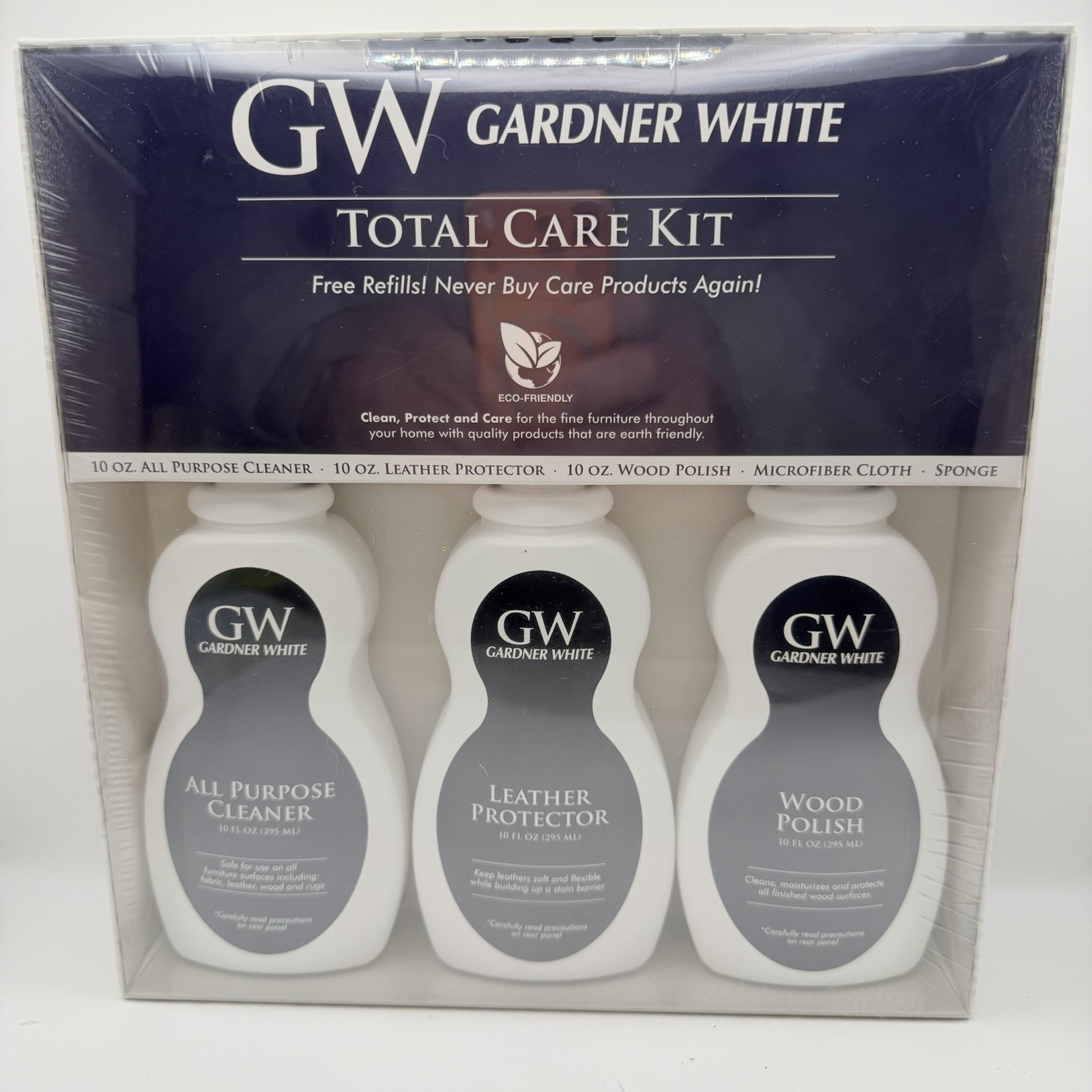 Gardner White Total Care Kit Furniture Cleaner Leather Wood Polish Set