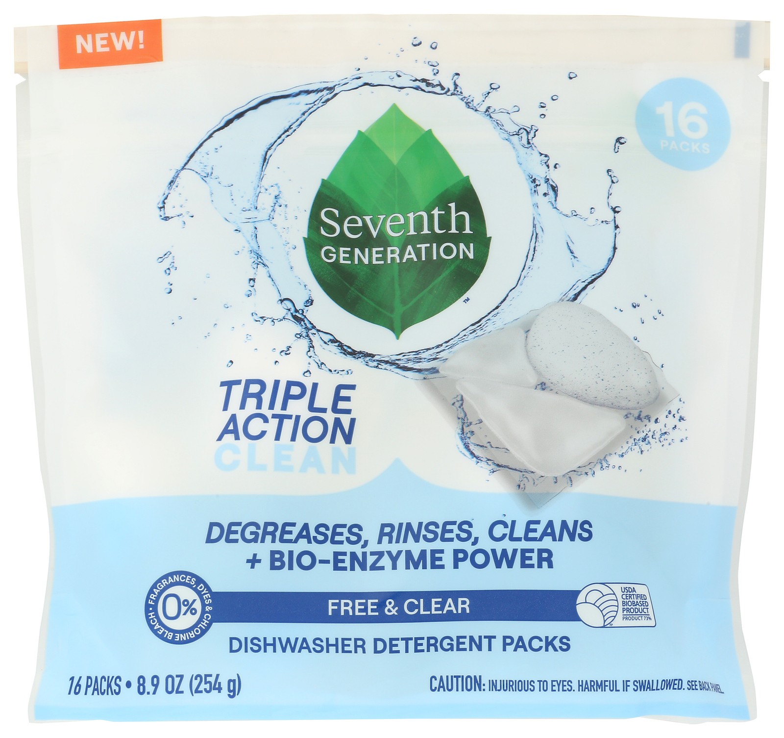 Free And Clear Dishwasher Detergent Packs By Seventh Generation 8 Pack