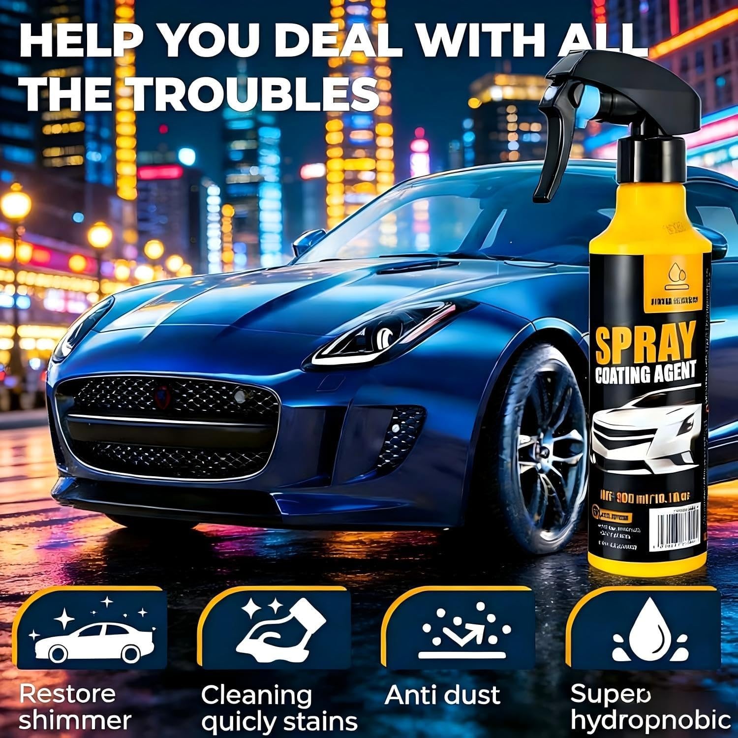 Ceramic Coating for Cars – Nano Hydrophobic Spray, Paint Protection Sealant
