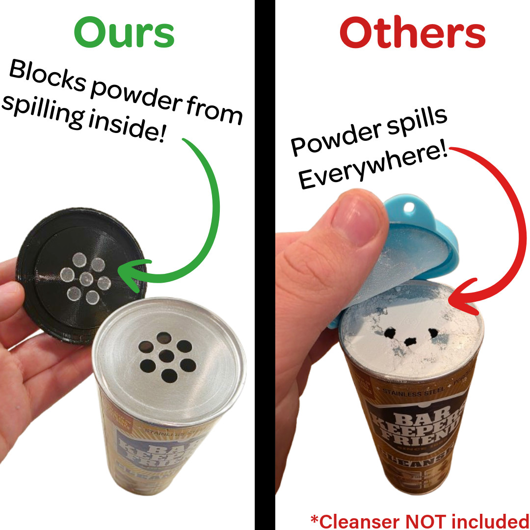 Cleaning Powder Lid /Cover for Comet, Barkeepers Friend, Ajax / Made in the USA!