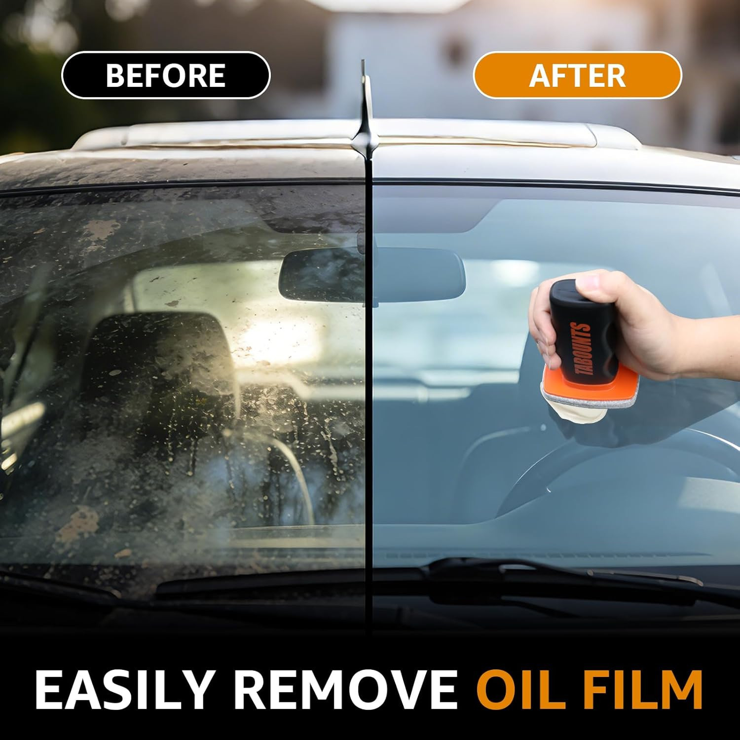Automotive Oil Film Cleaning Brush Glass Remover Car Windshields Windows Removes