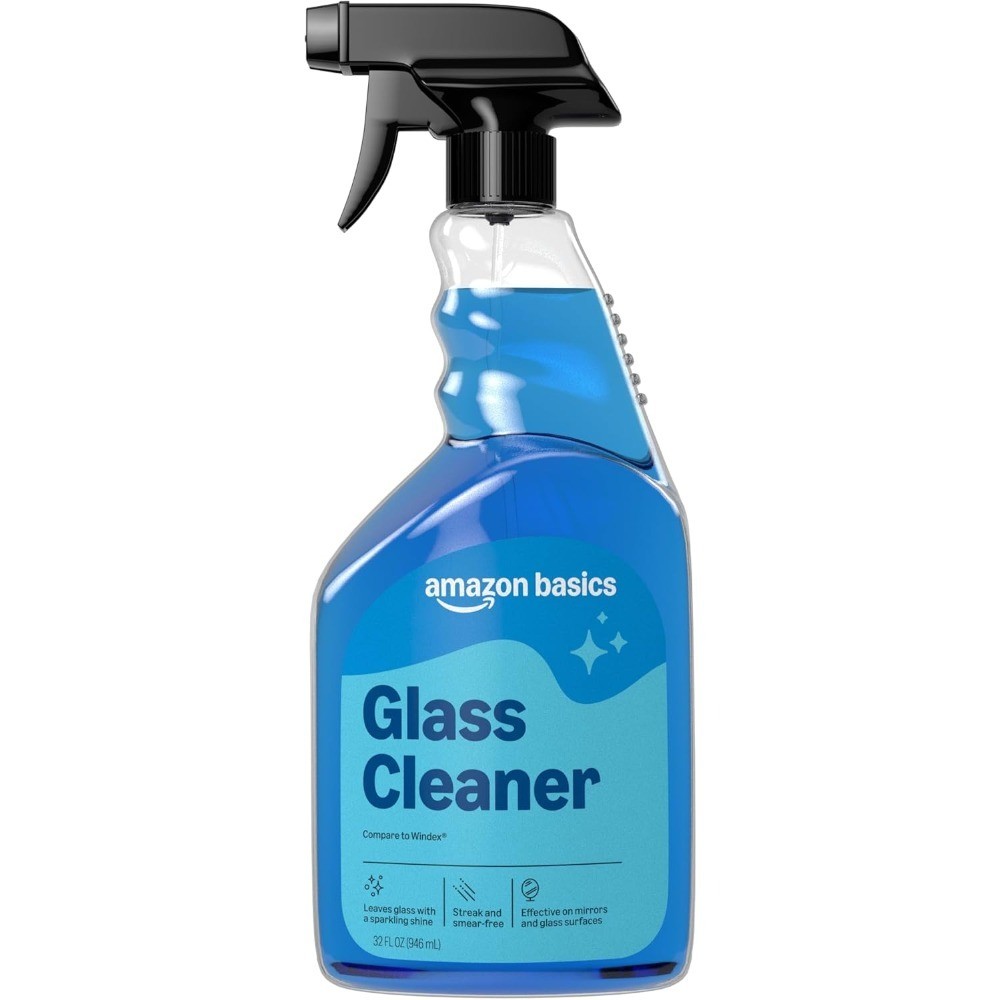 Glass Cleaner 32 Fl Oz 2 Pack with 1 Spray Bottle for Windows Mirrors