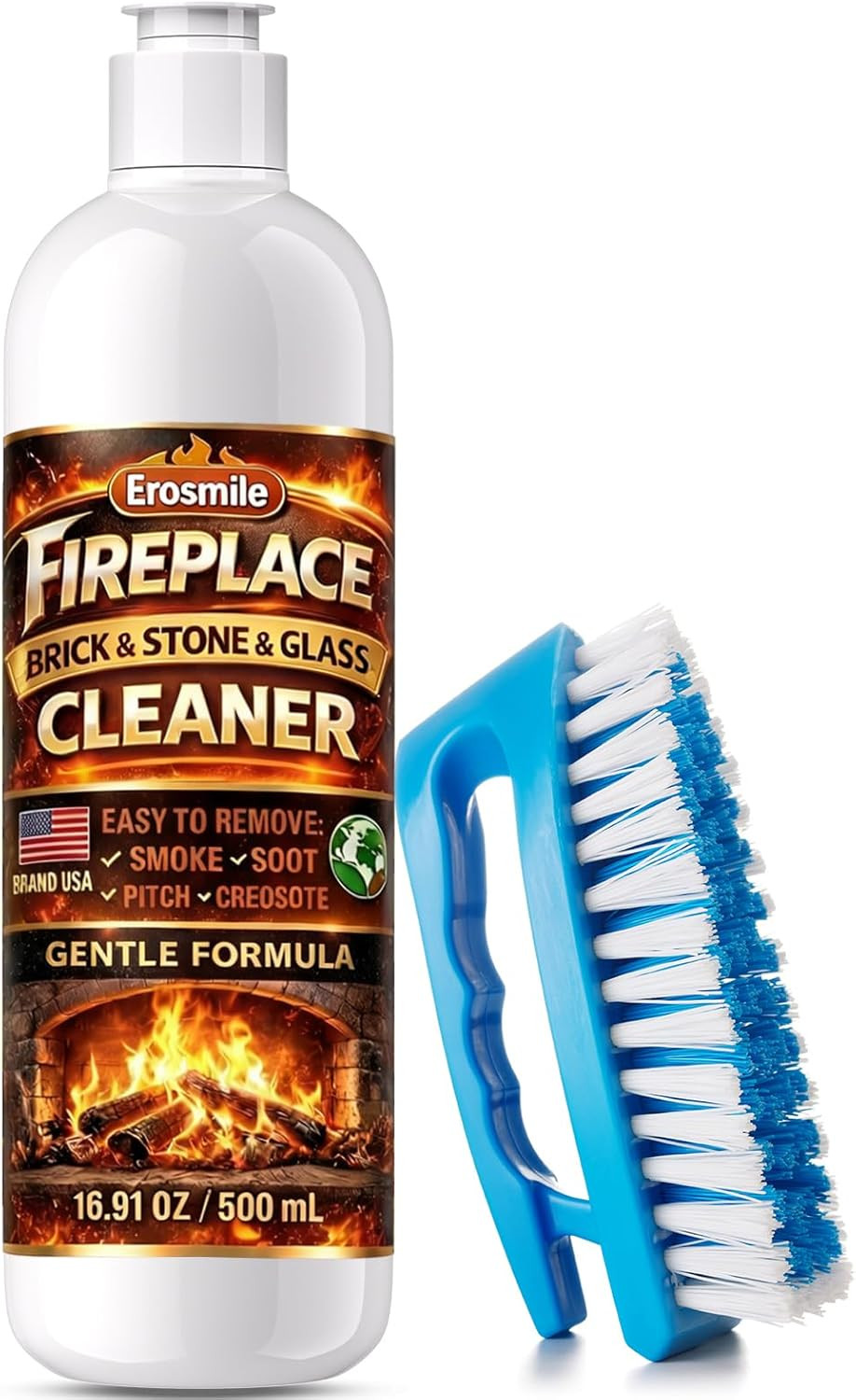 Fireplace Cleaning Set Fireplace Soot Remover with Scrub Brush for Brick, Stone,