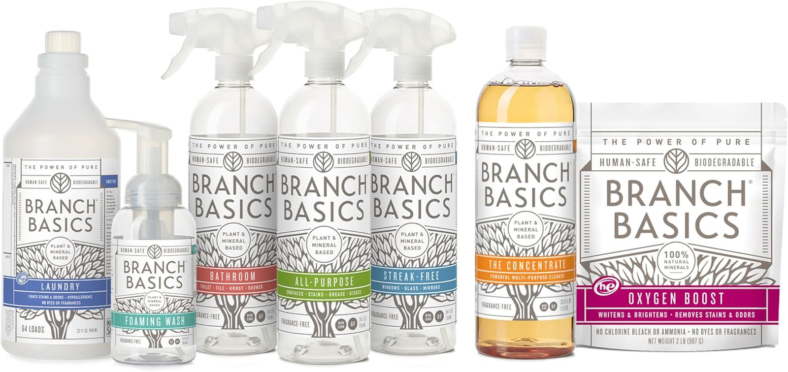 Branch Basics Premium Starter Kit: All Purpose Cleaner, Glass, and Bathroom Clea