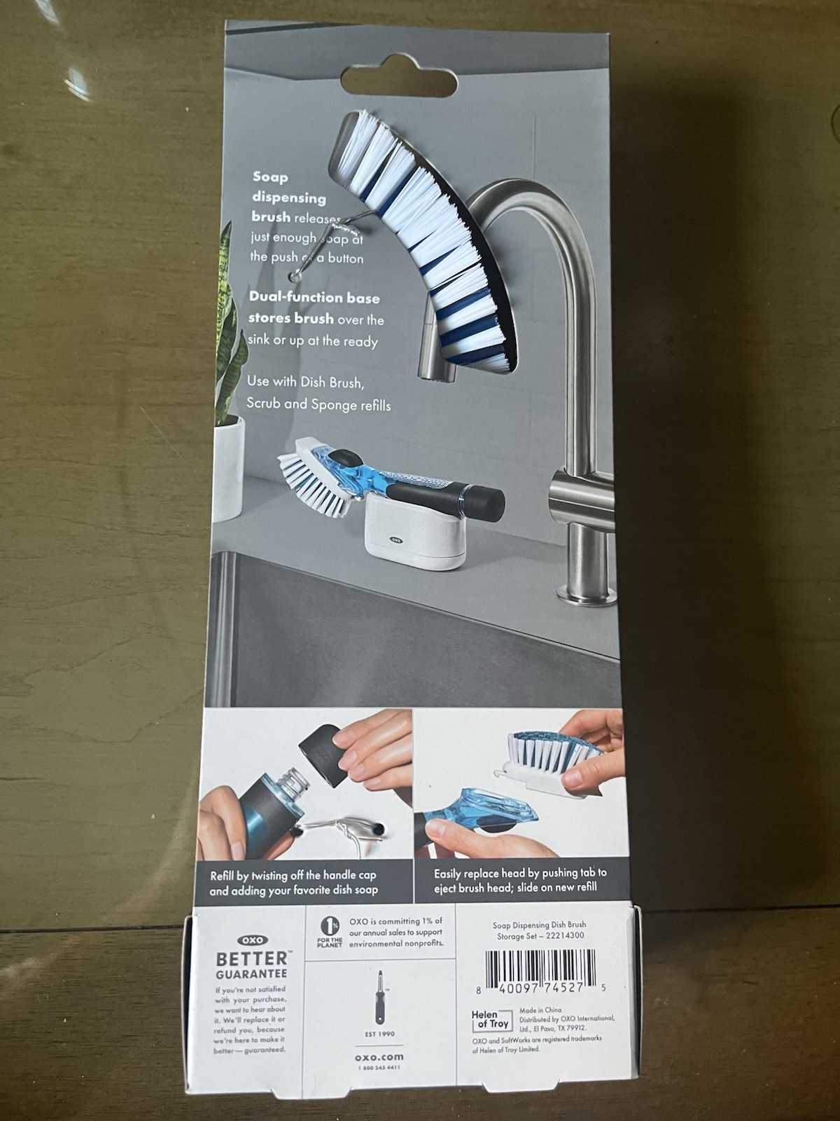 OXO Softworks Soap Dispensing Dish Brush Storage Set – New In Package
