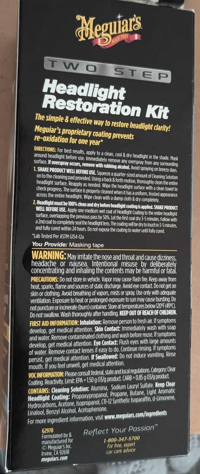 Meguiar’s Two Step Headlight Restoration Kit- NEW IN BOX (1 Pack) “BRAND NEW”
