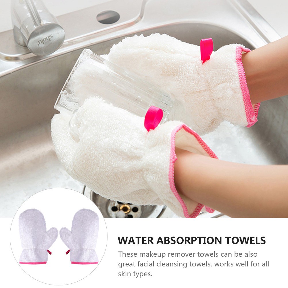 6 Pcs Non Cleaning Gloves Microfiber Practical Kitchen Supplies White