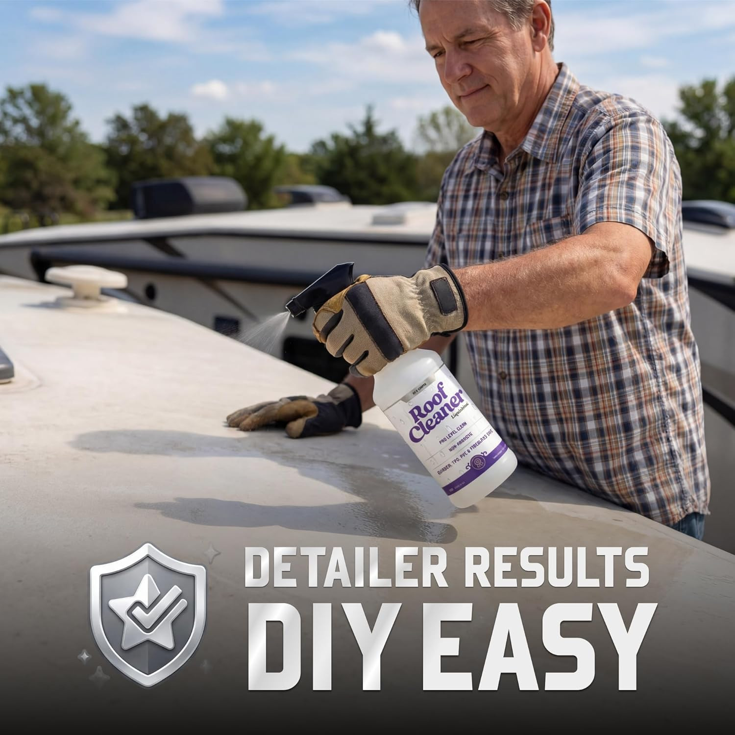 Roof Cleaner RV Roof Cleaner with UV Protection, Removes Dirt & Grime, Safe for