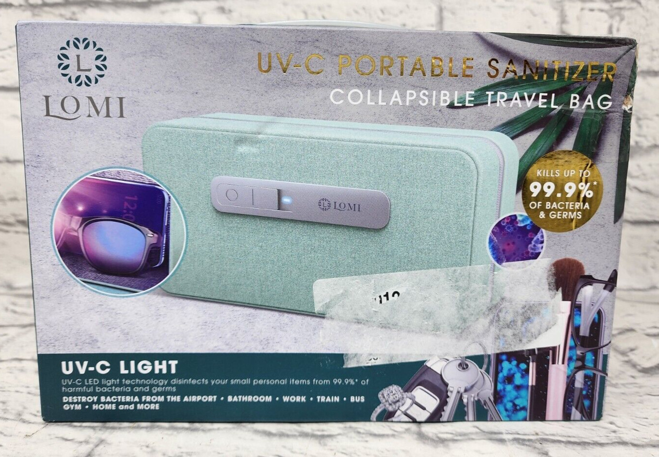 LOMI UV-C LED Light Portable Sanitizer Collapsible Travel Bag, Desinfect Items