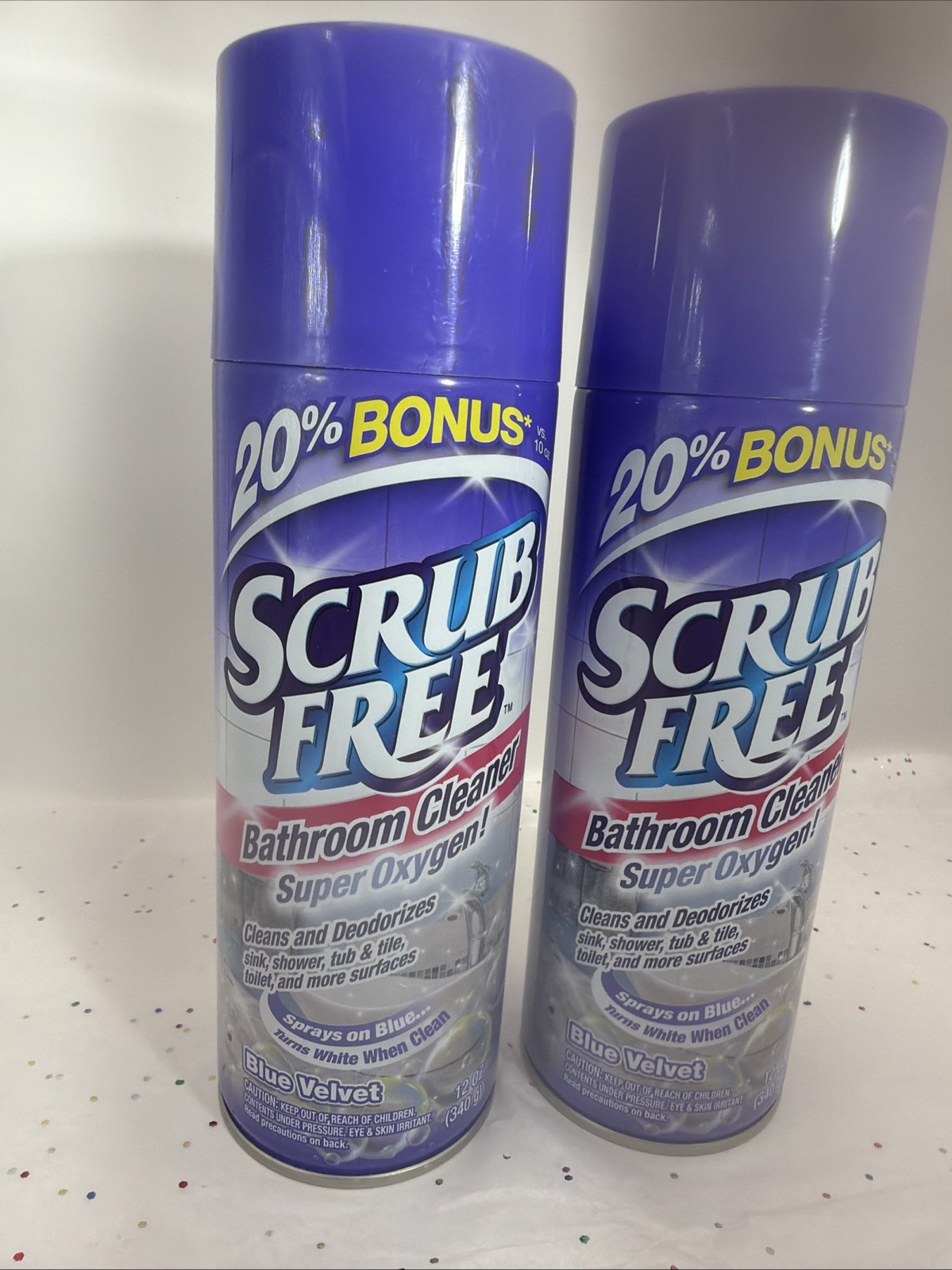 Scrub Free BATHROOM CLEANER Super Oxygen Cleans Deodorizes TURNS BLUE 12oz 2 Pk
