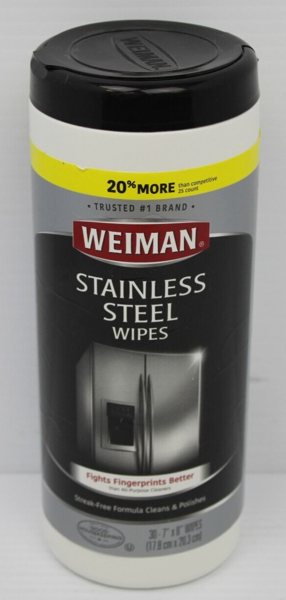 Stainless Steel Wipes – 30 Count (Pack of 1) | Weiman Products