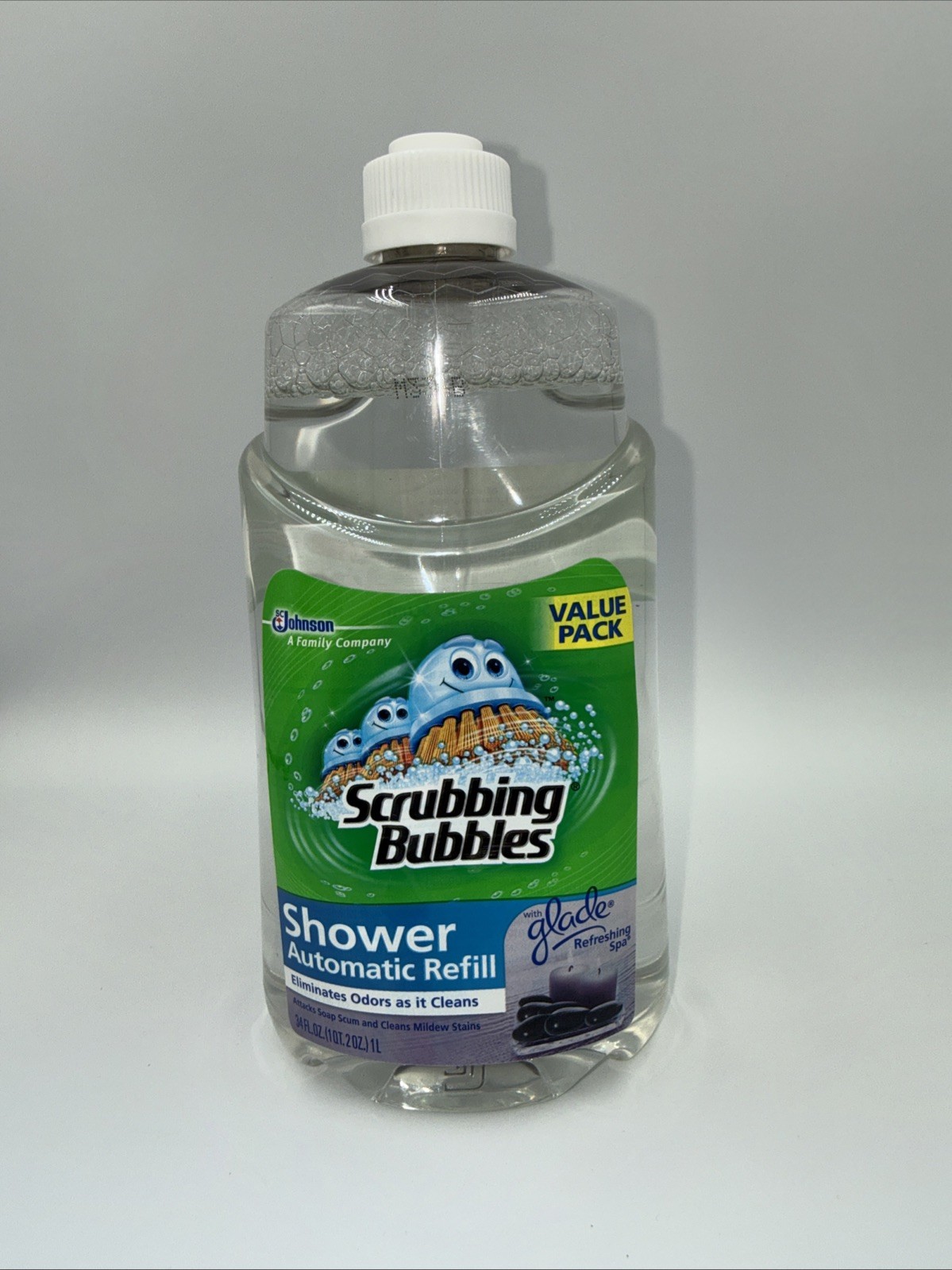 Scrubbing Bubbles Automatic Shower Cleaner Refill 34oz Glade Refreshing Spa New