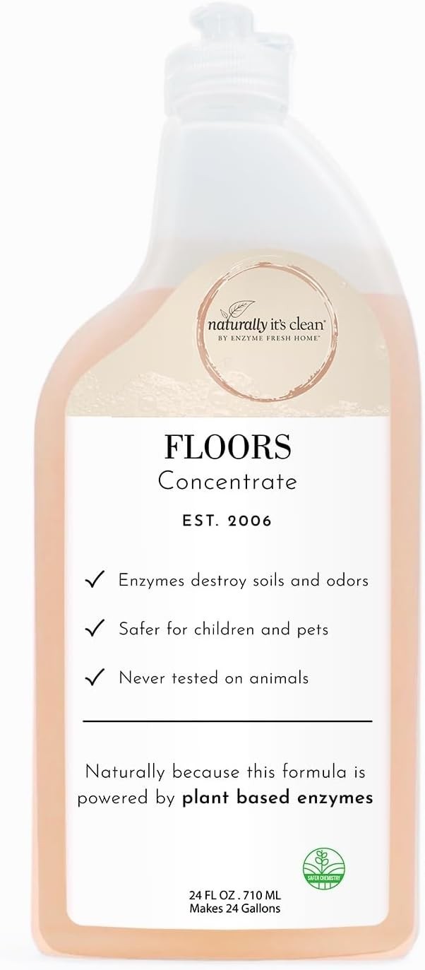 Plant-Based Floor Cleaner 24 Gallons pH Neutral Biodegradable Kids Pets Safe