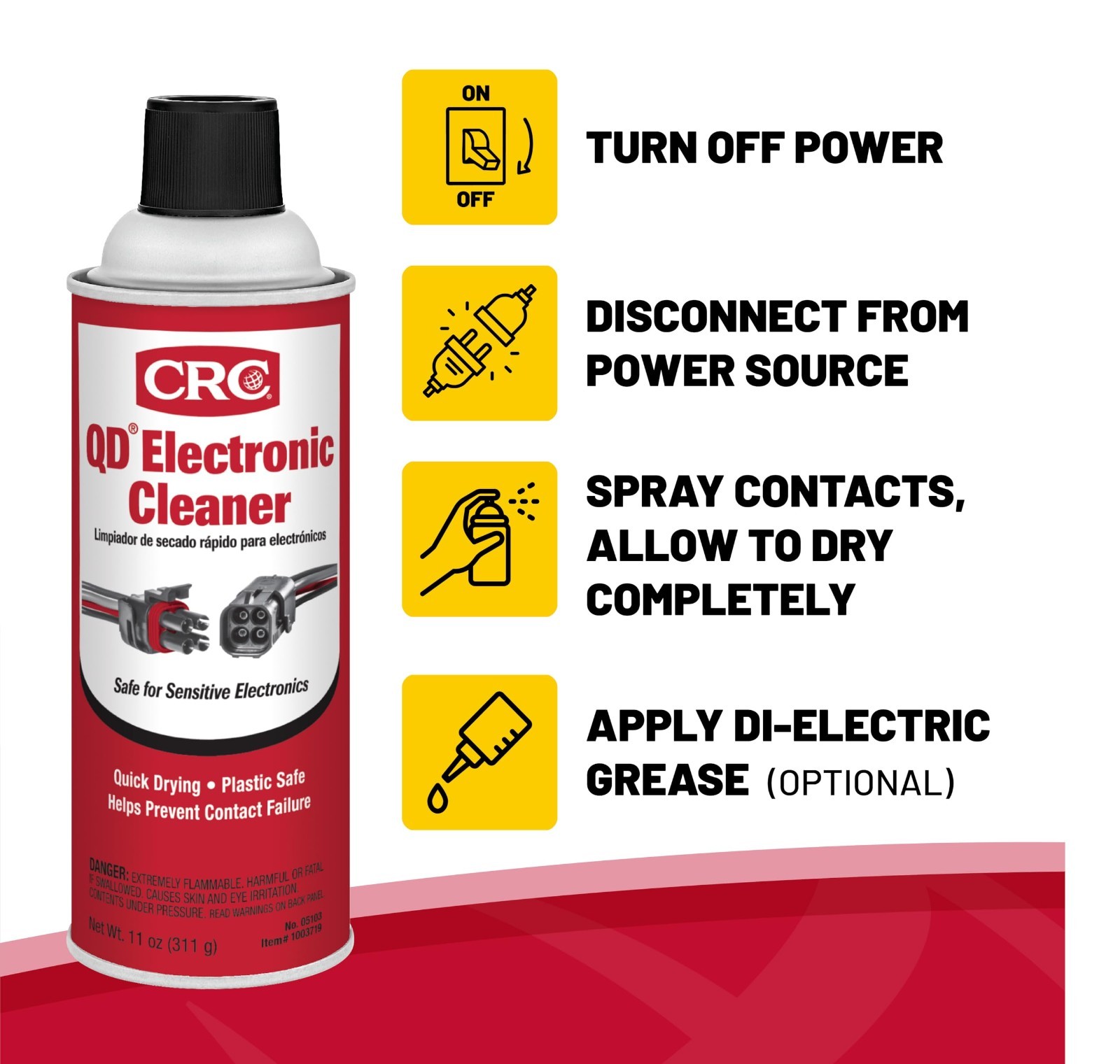 Quick Dry Electronic Cleaner 11 oz – 12 Pack, Fast-Drying, Safe for Electronics