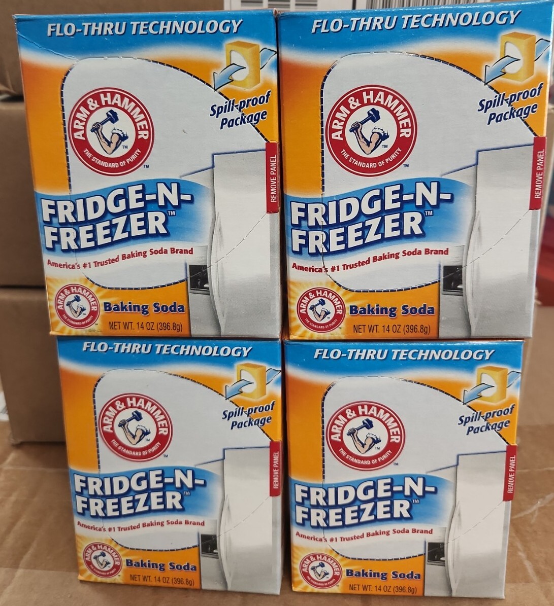 Arm & Hammer Fridge-N-Freezer Baking Soda Eliminates Odor 4 packs 14 0z each box
