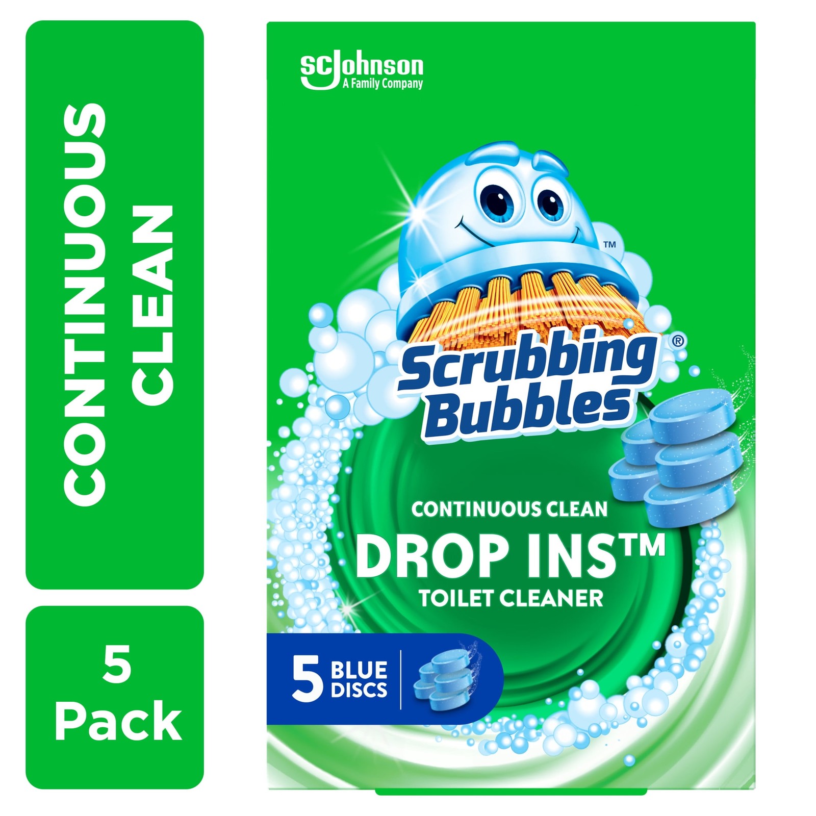 (6 pack) Continuous Clean Drop-Ins – Up to 4 Weeks, 5 Blue Discs, 7.05 oz