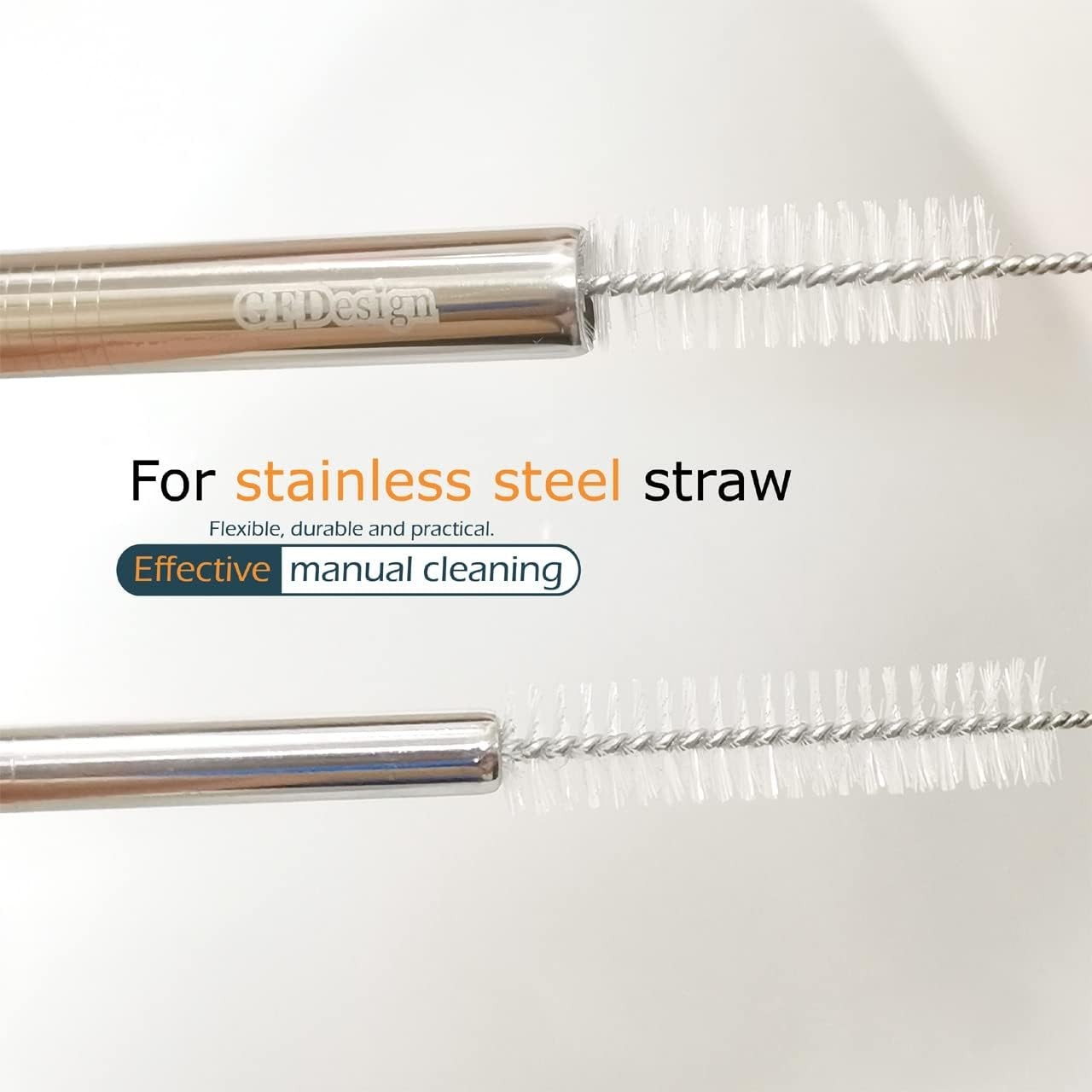 10″ Extra Long Straw Cleaning Brushes Set – 5 Durable Nylon & Stainless Steel
