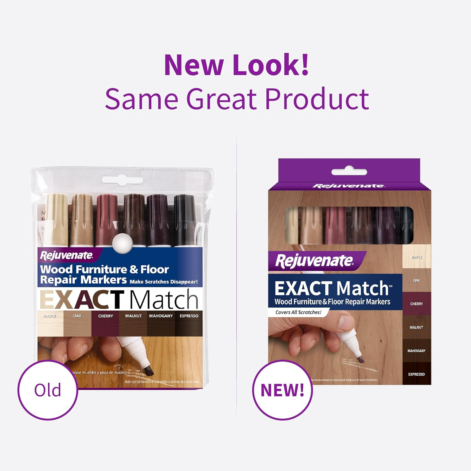 Exact Match Wood Furniture & Floor Repair Markers, 6 Count, Brown Markers Cover