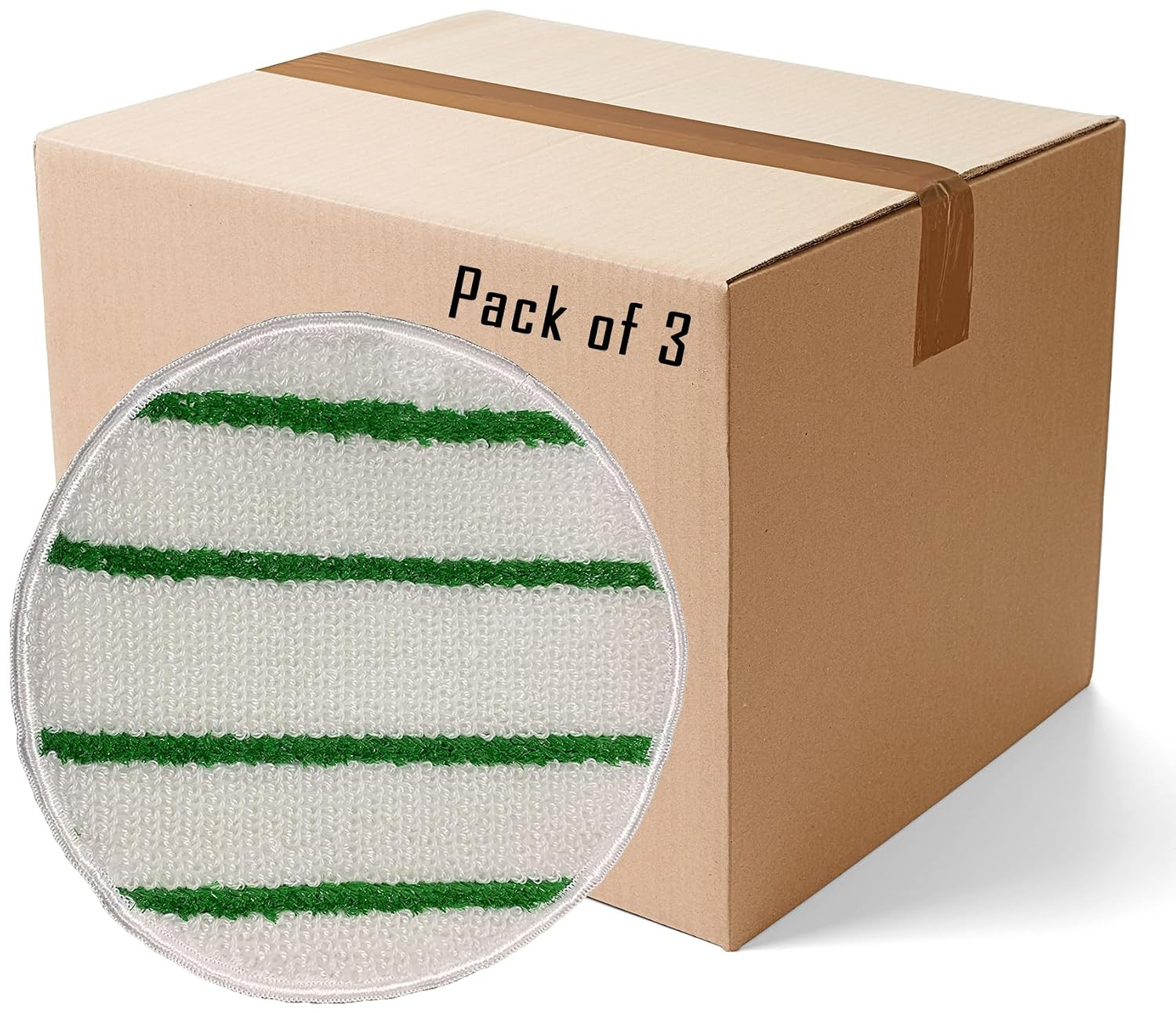Grade 13″ Low-Profile Bonnet 3/Pk w/ Scrubber Strips Synthetic Carpet