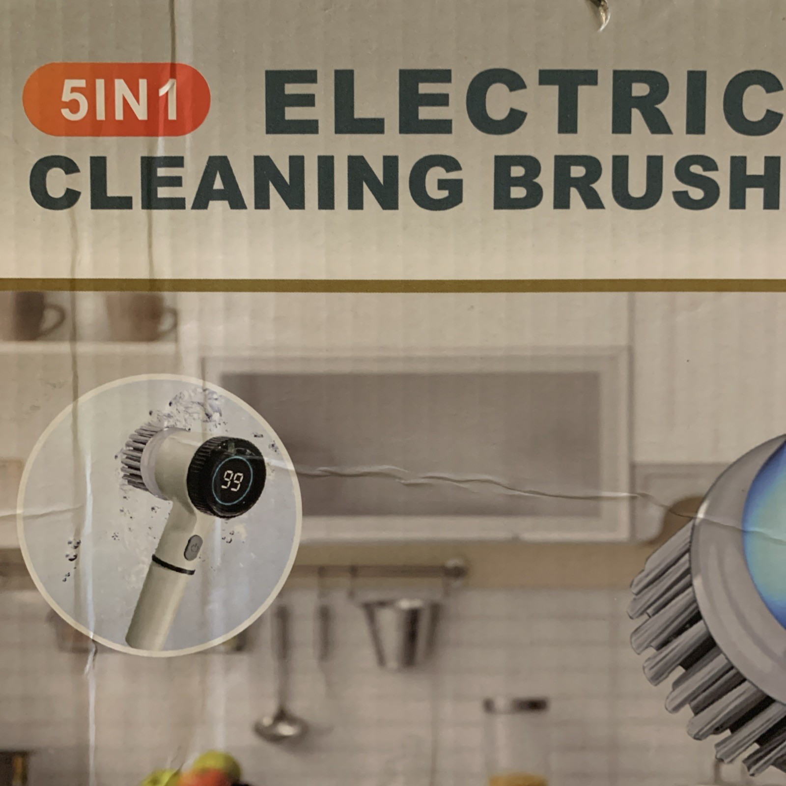 Cordless Electric Spin Scrubber 3-Speed Power Cleaning Brush w/Battery Display