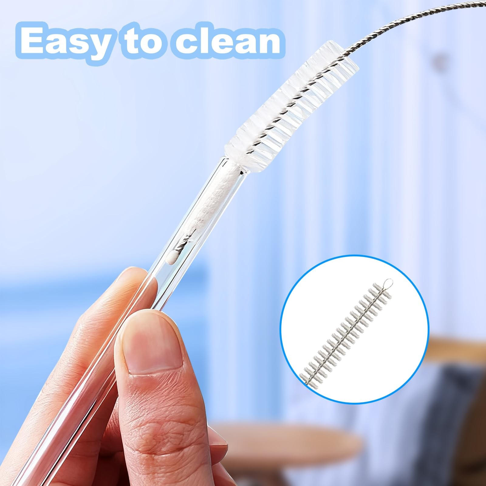 6 Pack Straw Cleaner Brush for Stanley, Reusable Extra Long Straw Cleaner for…