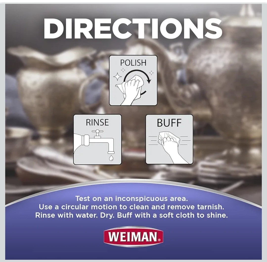 4 Pk Weiman Jewelry GOLD BRASS SILVER WIPES Polish Removes Tarnish 20ct each one