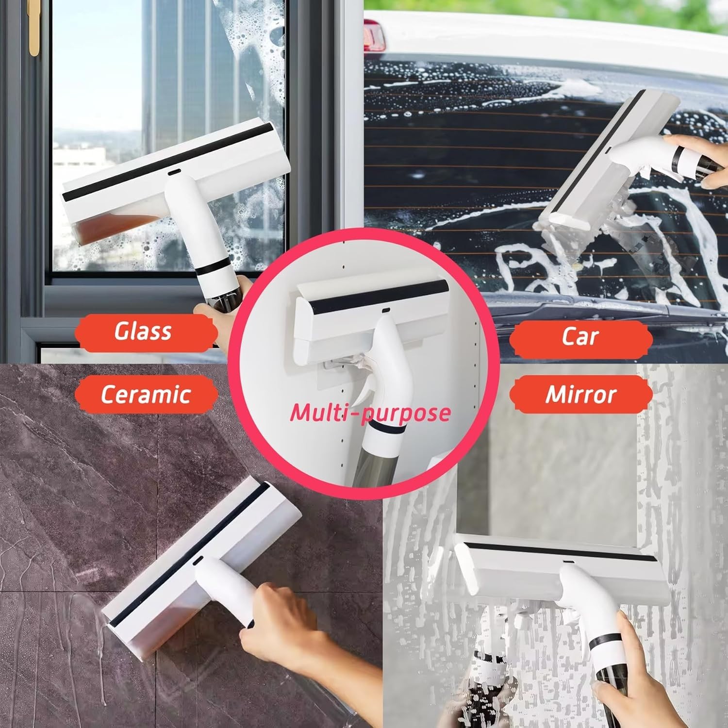 3in1 Squeegee For Shower Mirror Window Door Home Office House Cleaner Car Glass