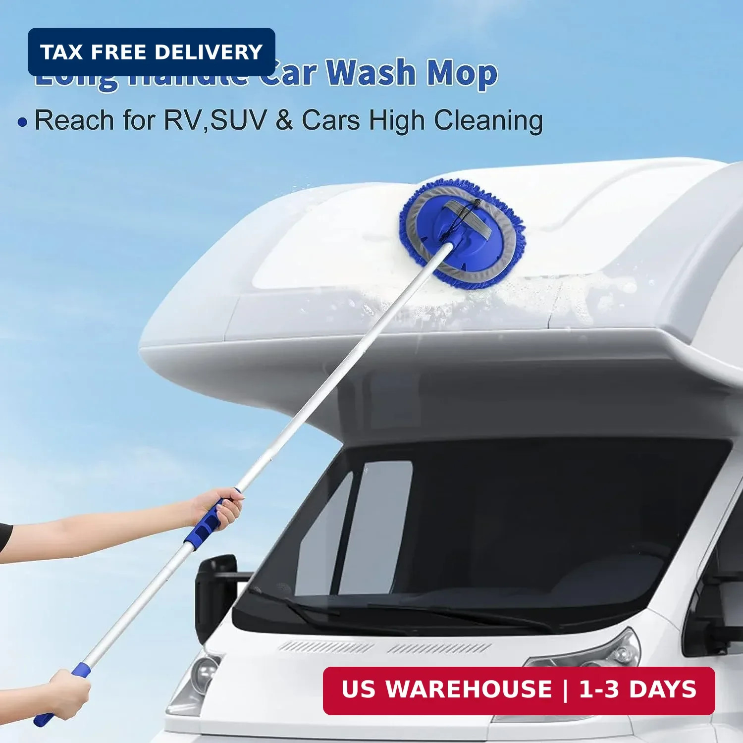Wontolf 62” Car Wash Brush with Long Handle, Scratch-Free Soft Bristles Sturdy