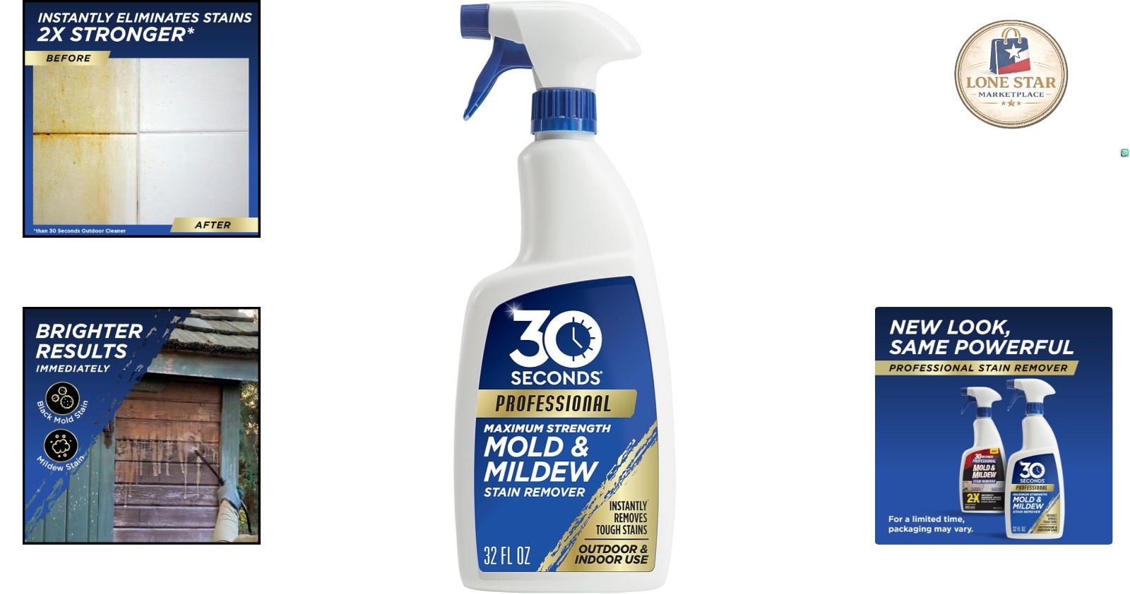 Instant Mold & Mildew Remover, 32 Fl Oz | 2X Stronger, No Scrubbing Required