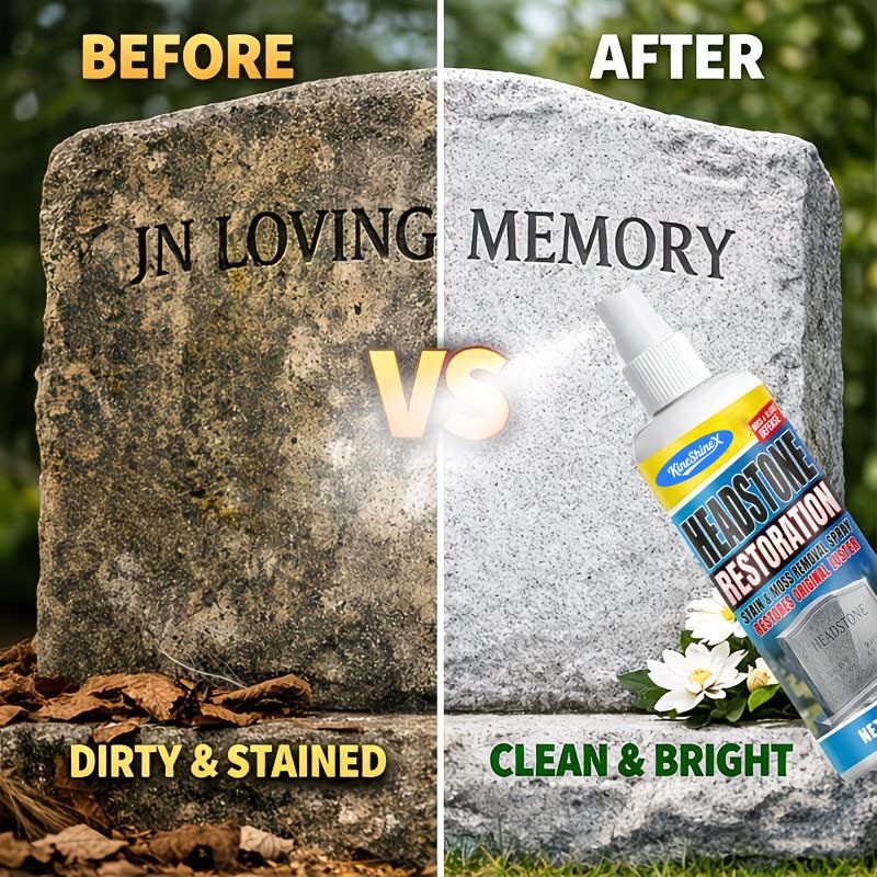 Headstone Restoration&Cleaning Spray,Stone Cleaner Gravestone Cleaning Kit