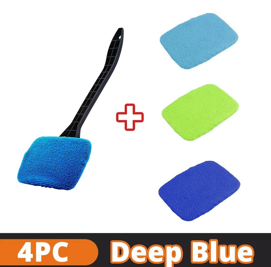 4pcs Car Window Cleaner Brush Kit Microfiber Windshield & Interior Cleaning