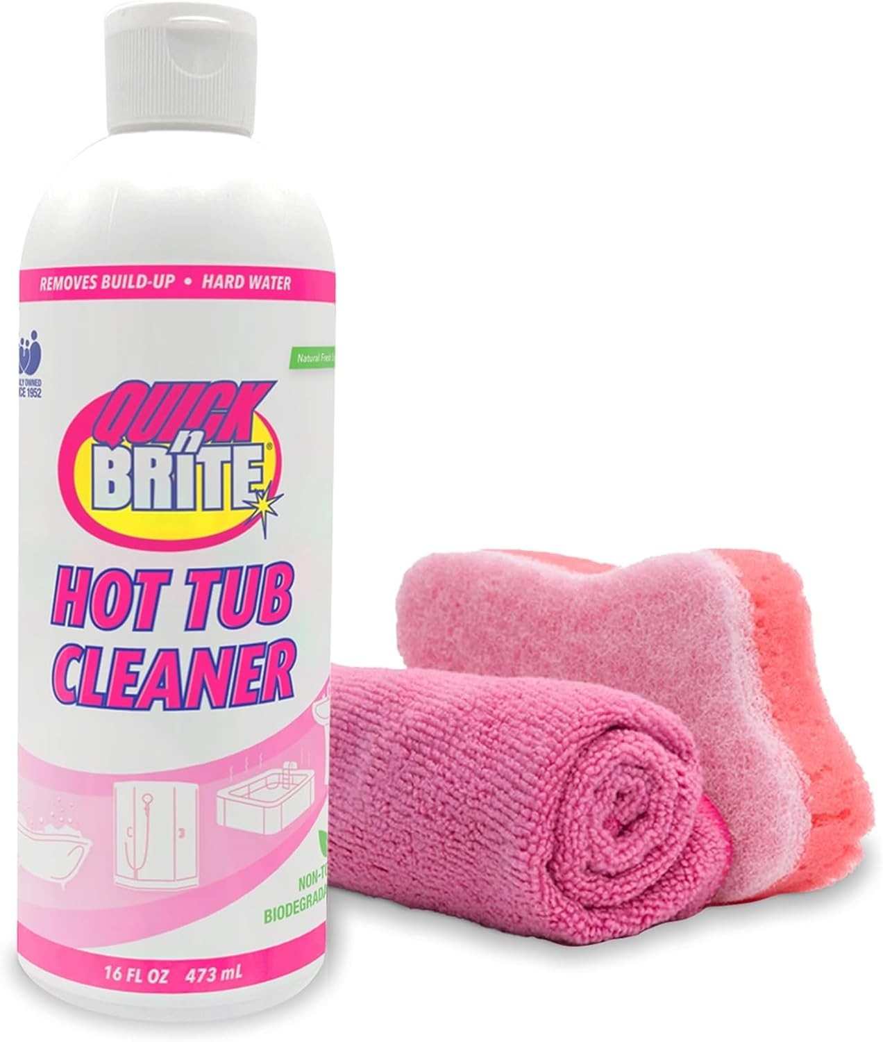 Quick N Brite Heavy Duty Hot Tub Cleaner Kit – Non-abrasive Cleaning Gel with