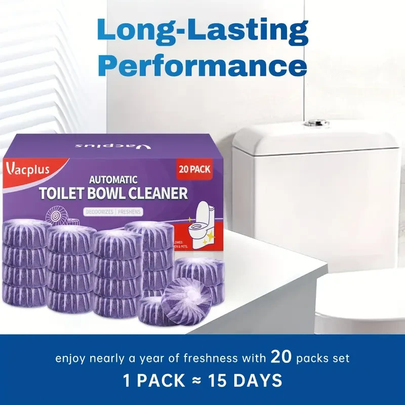 20 Pcs Vacplus Purple Toilet Bowl Cleaner Tablets Effervescent (US SELLER)