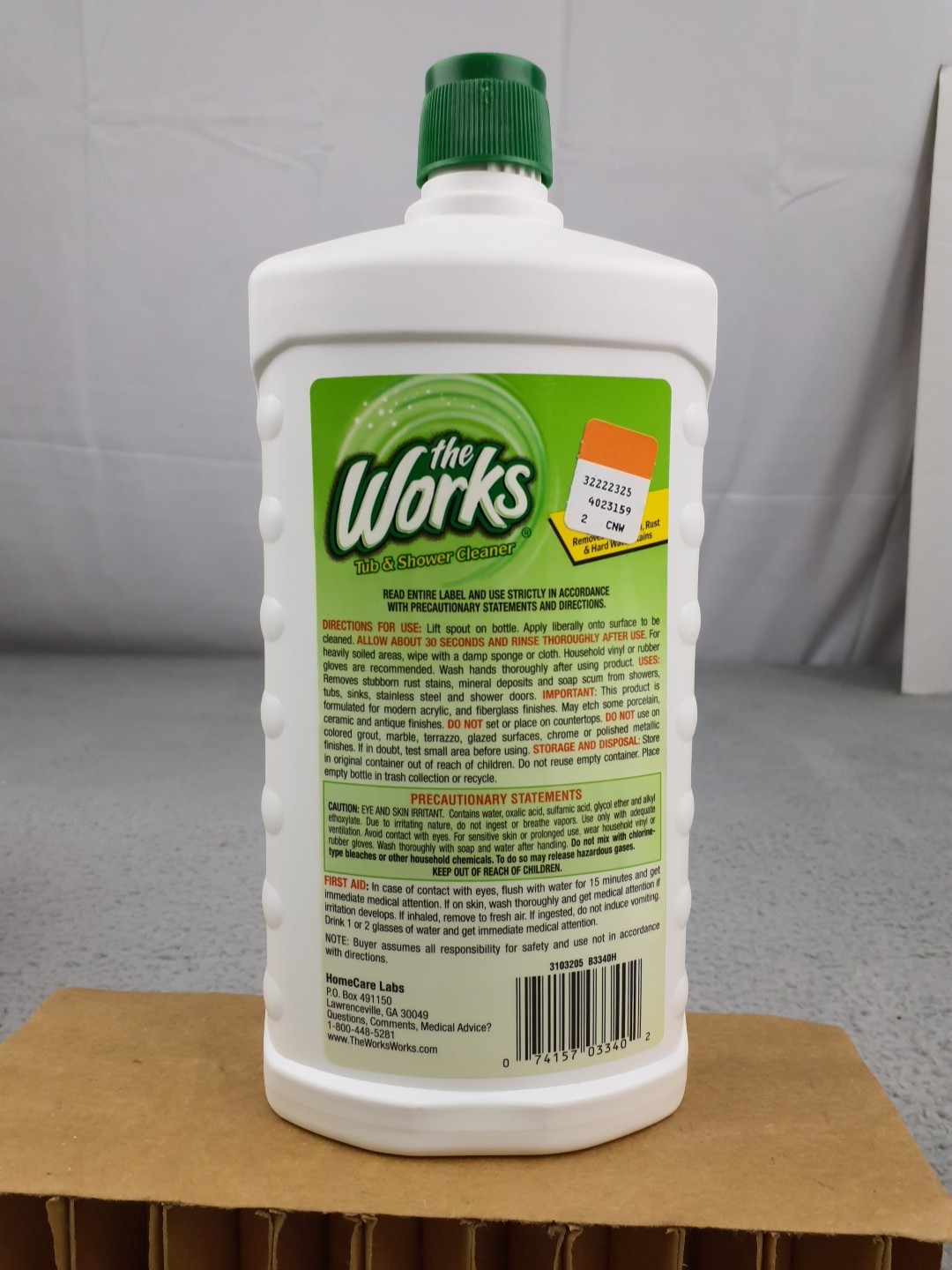 1x The Works Big One 32 Oz Tub & Shower Cleaner Hard Water Rust