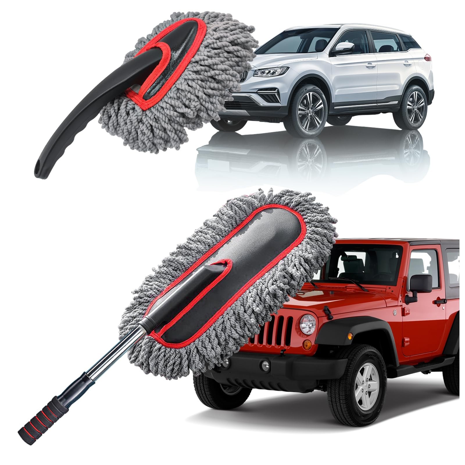 Car Duster Kit, 2PCS Microfiber Exterior and Interior Scratch Free Car Duster…