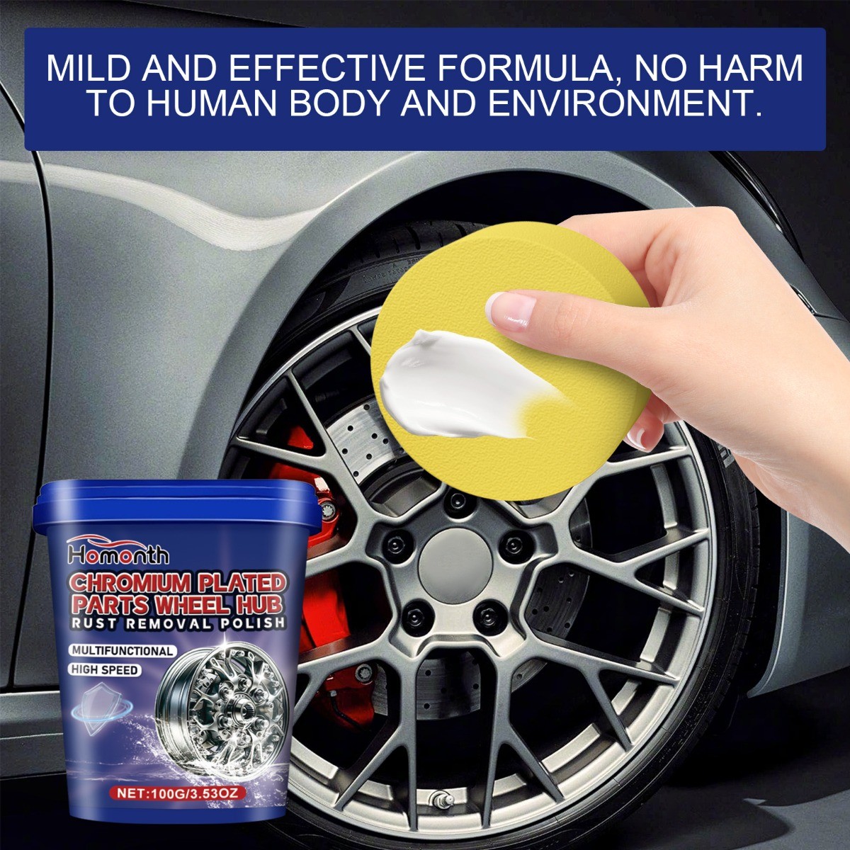 Stainless Steel Wheel Cleaner Paste for Alloy Wheels Car Metal Polish Restorer
