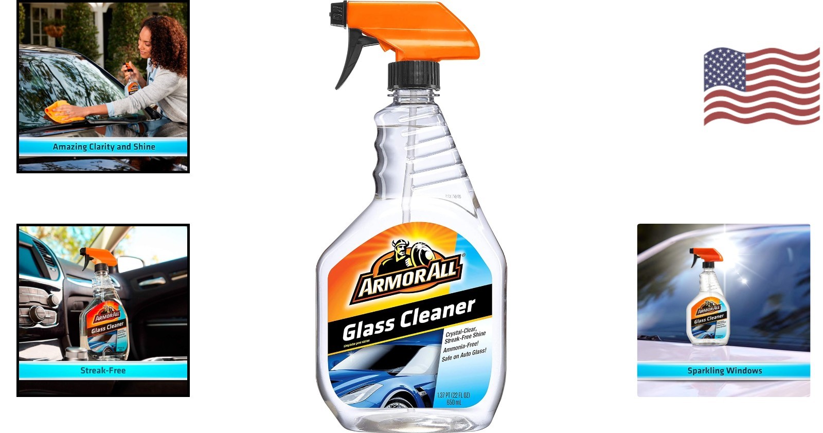 22 Fl Oz Streak-Free Glass Cleaner Spray – 6 Pack for Perfect Clarity