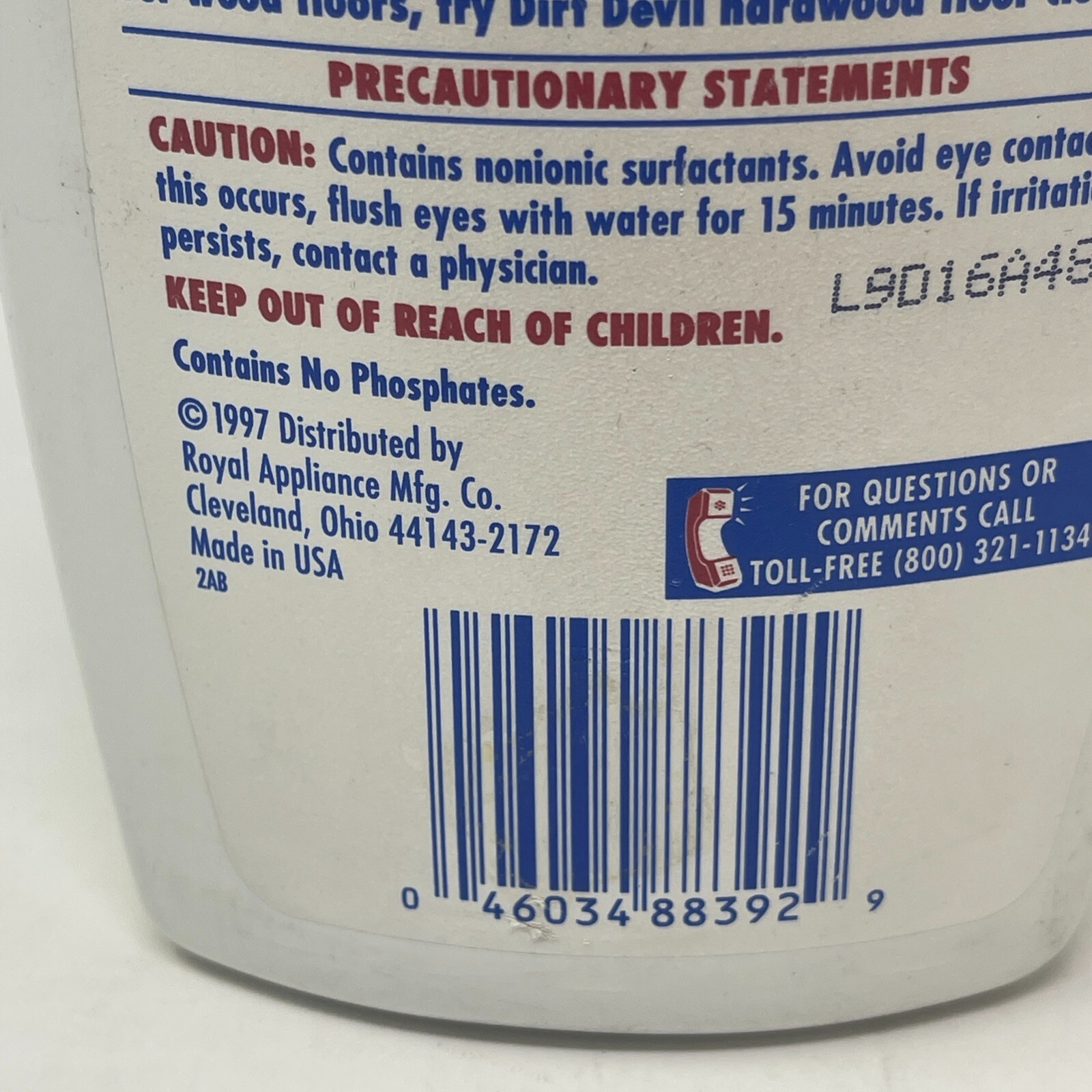 Dirt Devil Floor Cleaner 16 oz. Bottle Liquid for MopVac SHIPS FAST
