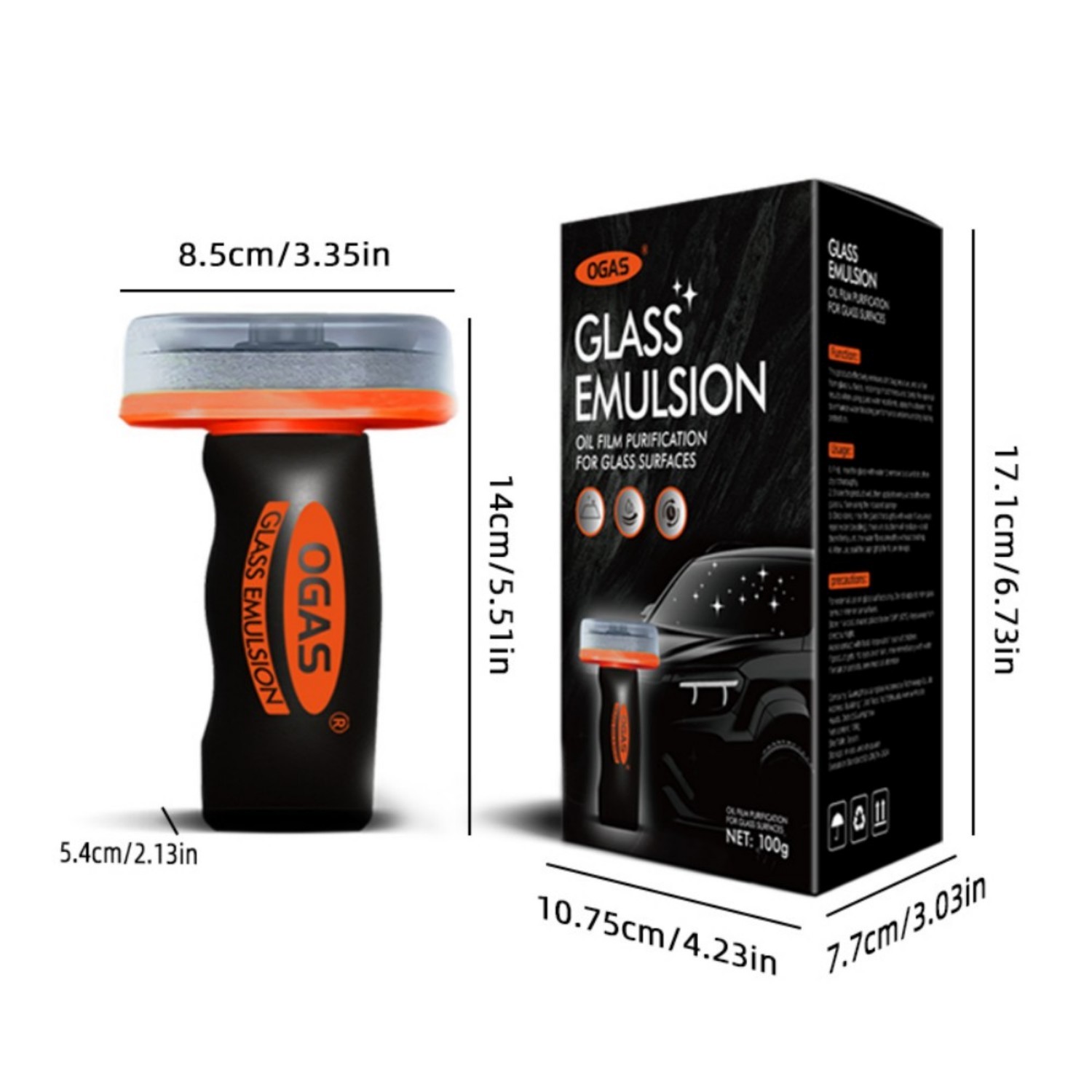 Car Glass Cleaner Windshield Oil Film Remover Roll-On Car Glass Cleaning Brush
