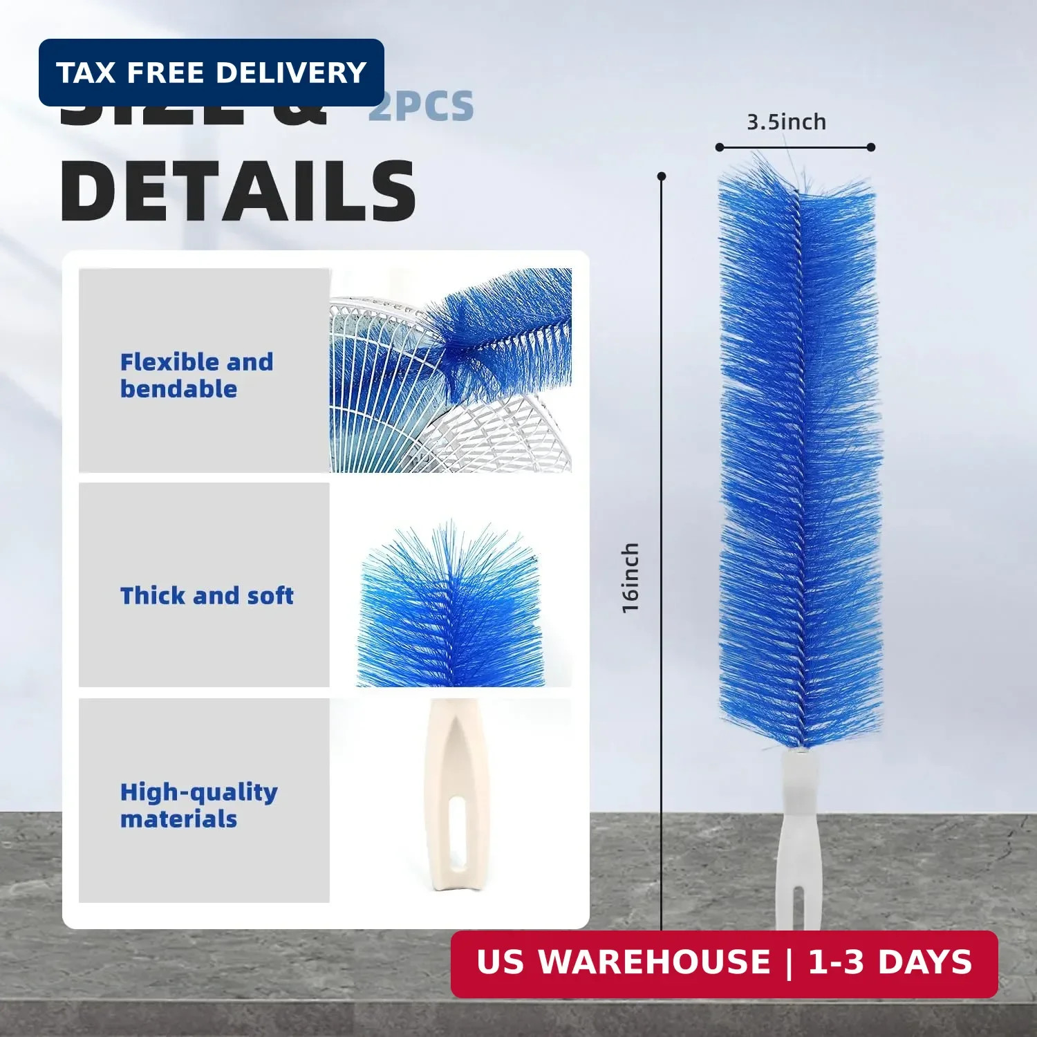 Fan Brush, 2PCS Fan Cleaning Brush Reusable Removes Dirt from Fans, Air Condi…