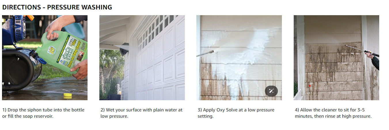 Oxy Solve House and Siding Pressure Washer Cleaner Removes Stains Mold & Mildew
