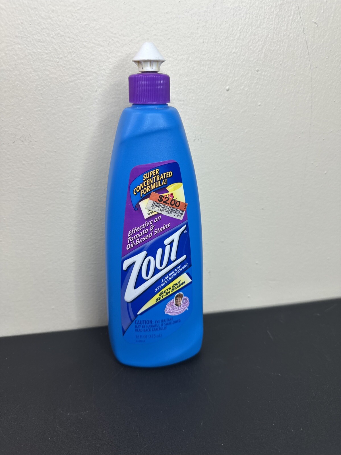 Zout Stain Remover Advanced Stain Removal Full Bottle 16oz Prop 2004 Vintage